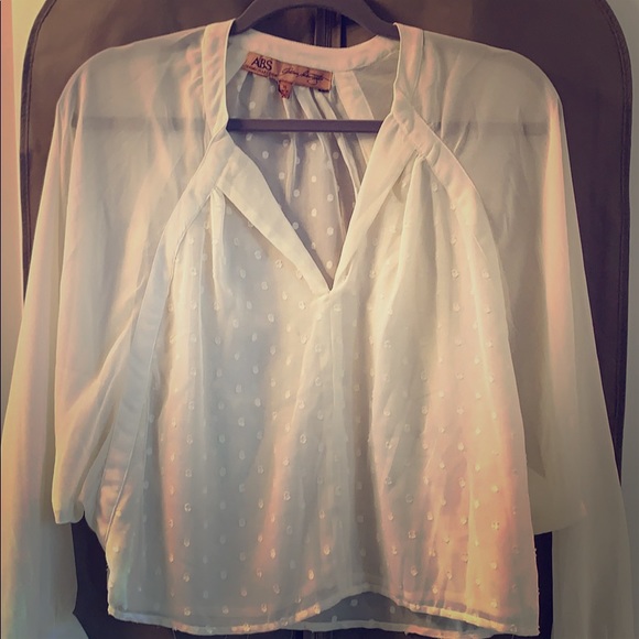 ABS Allen Schwartz XS/S Cropped Sheer Top - Picture 1 of 8